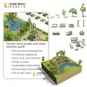 Terrain Land Ponds and Lake Summer Pack Unity 3d game assets2